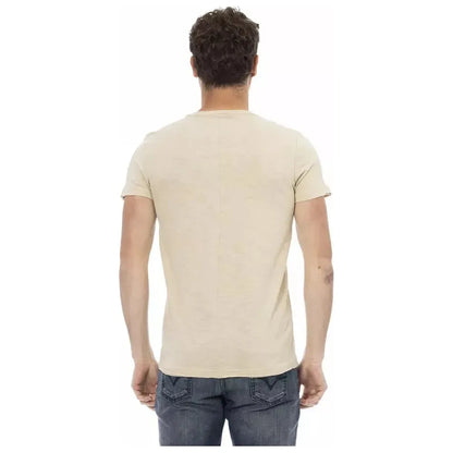 Trussardi Action Beige Cotton Men T-Shirt