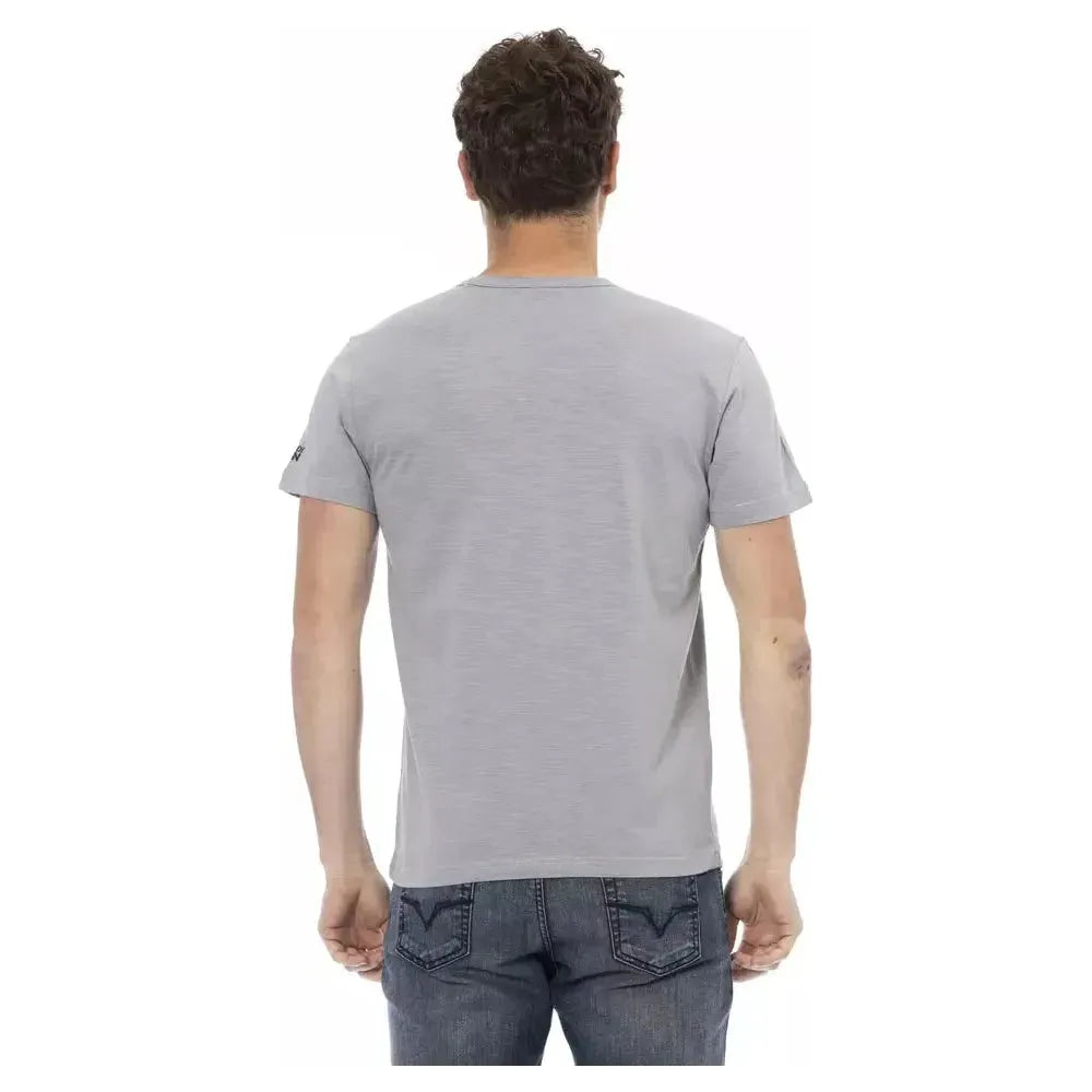 Trussardi Action Gray Cotton Men T-Shirt
