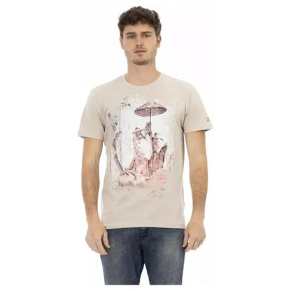Trussardi Action Beige Cotton Men T-Shirt