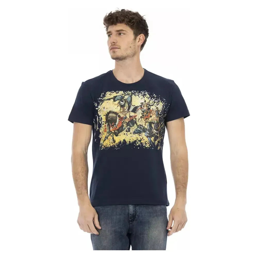 Trussardi Action Blue Cotton Men T-Shirt