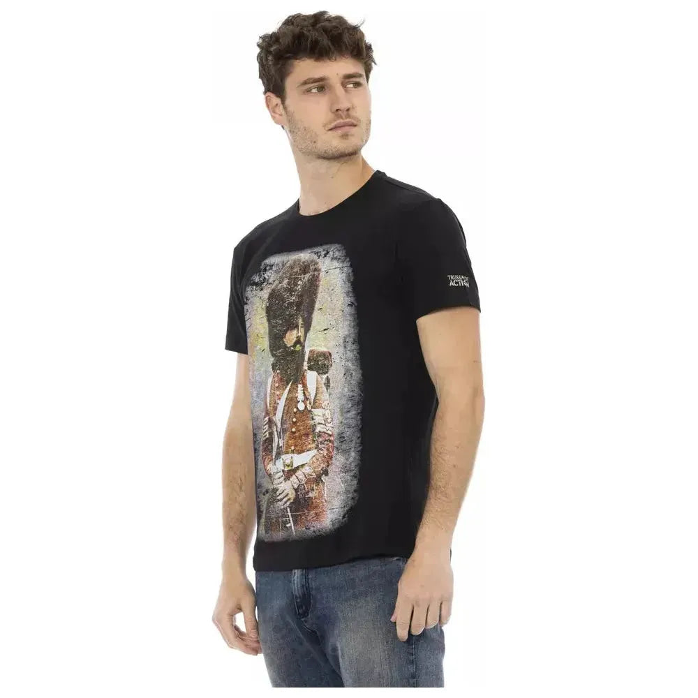 Trussardi Action Black Cotton Men T-Shirt