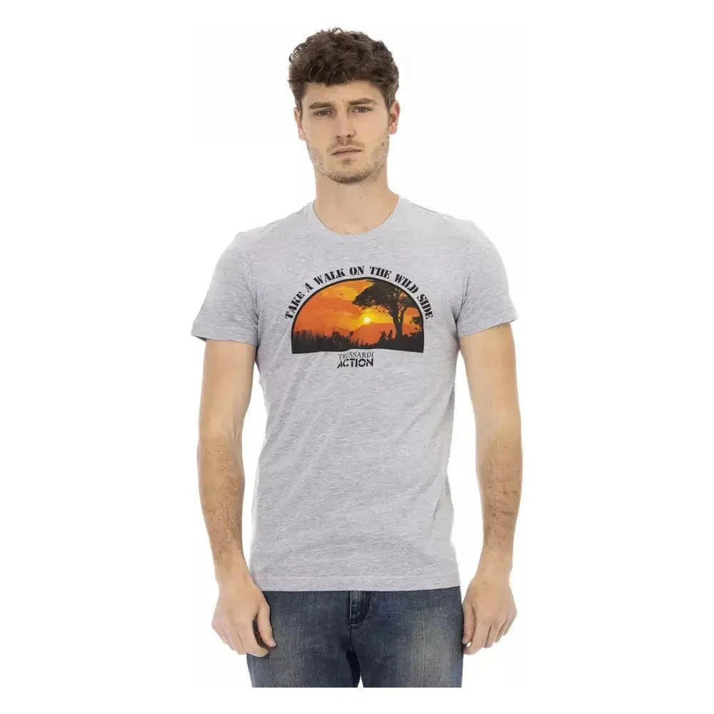 Trussardi Action Gray Cotton T-Shirt