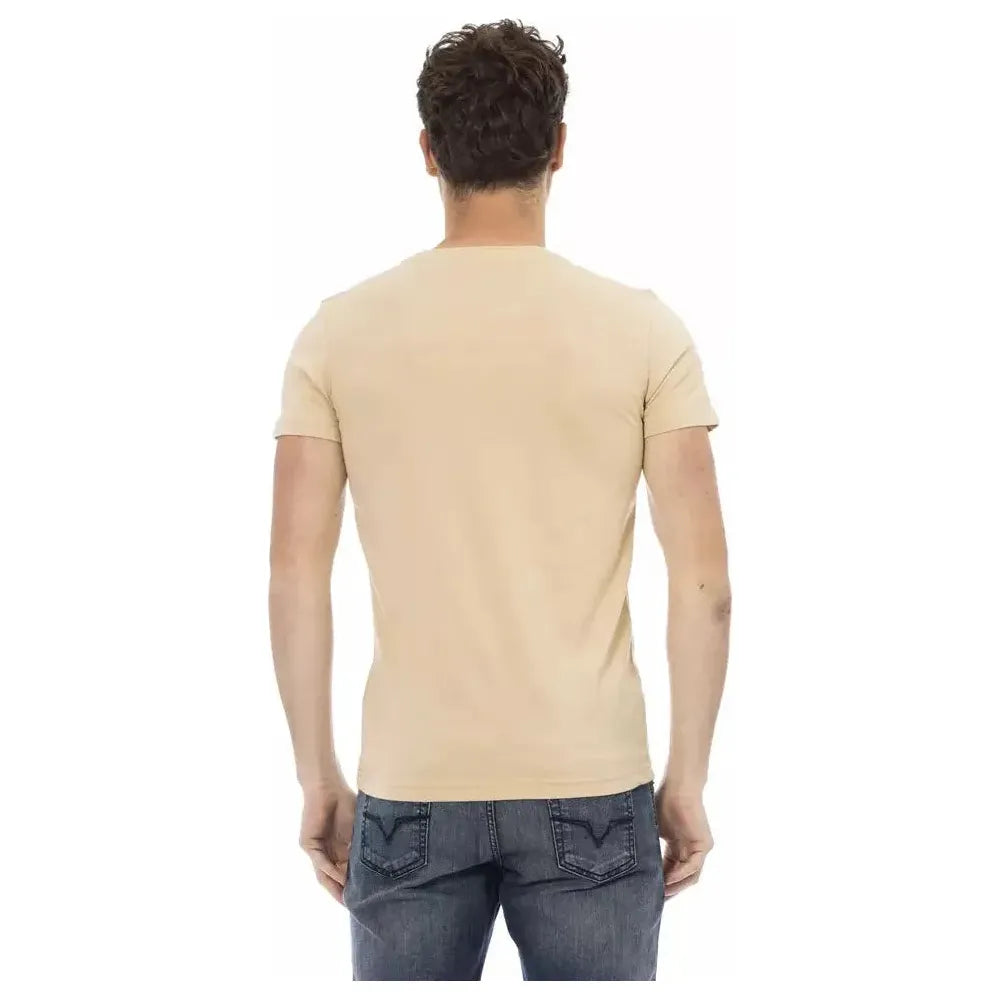 Trussardi Action Beige Cotton Men T-Shirt