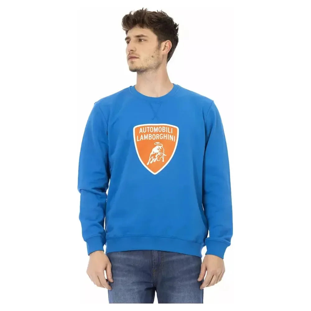 Automobili Lamborghini Blue Cotton Sweater