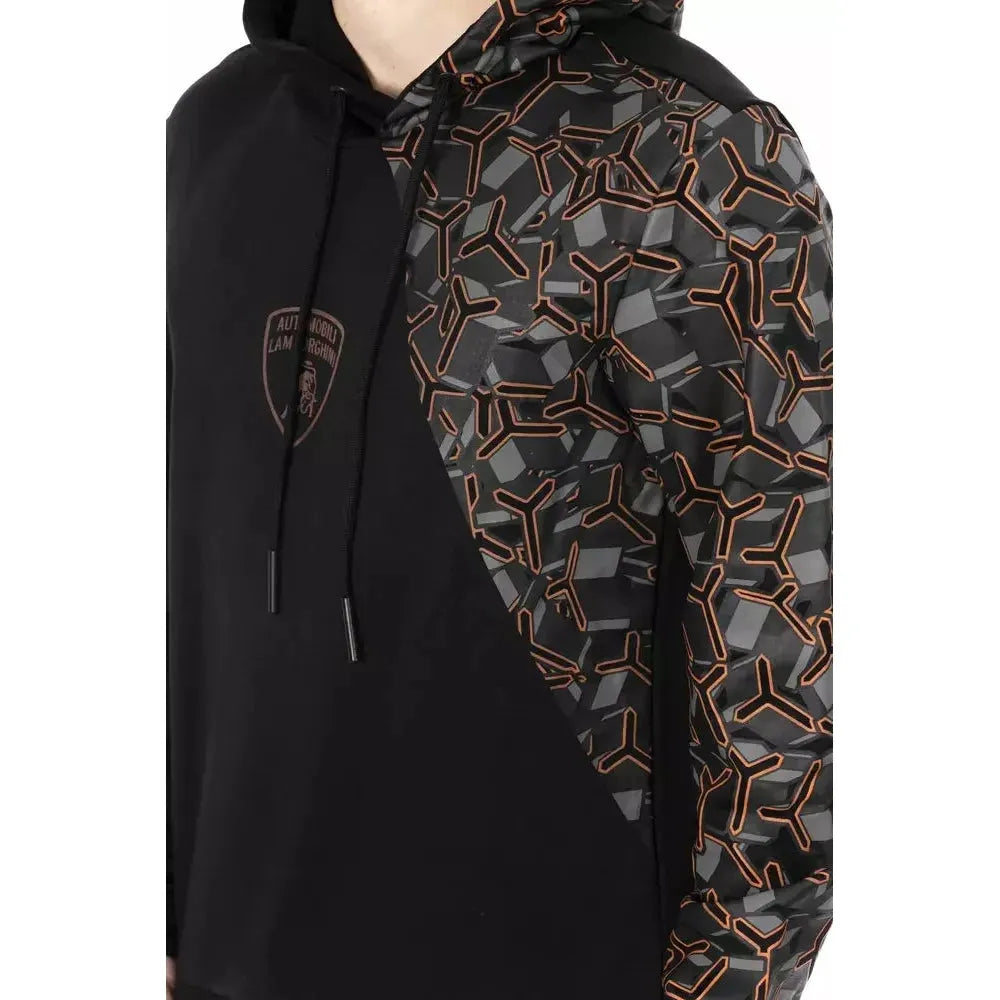 Automobili Lamborghini Black Cotton Men's Hooded Sweater AU-22630-S