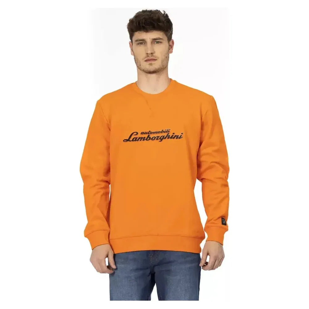 Automobili Lamborghini Orange Cotton Sweater
