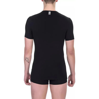 Bikkembergs Black Cotton Men T-Shirt Twin Pack