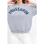 Trussardi Gray Cotton Women Sweater Trussardi Light Gray