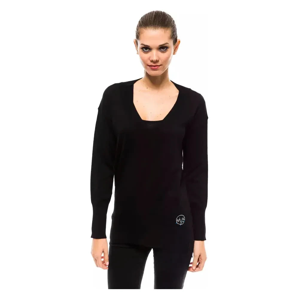 Montana Blu Black Wool Women Sweater