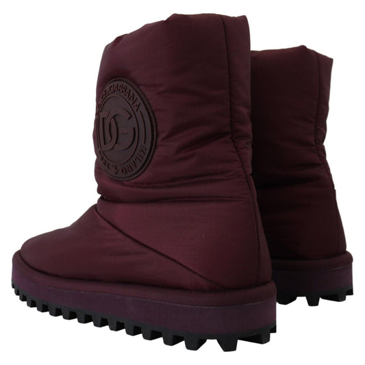 Dolce & Gabbana Bordeaux Nylon Boots Padded Mid Shoes MV4792- 44