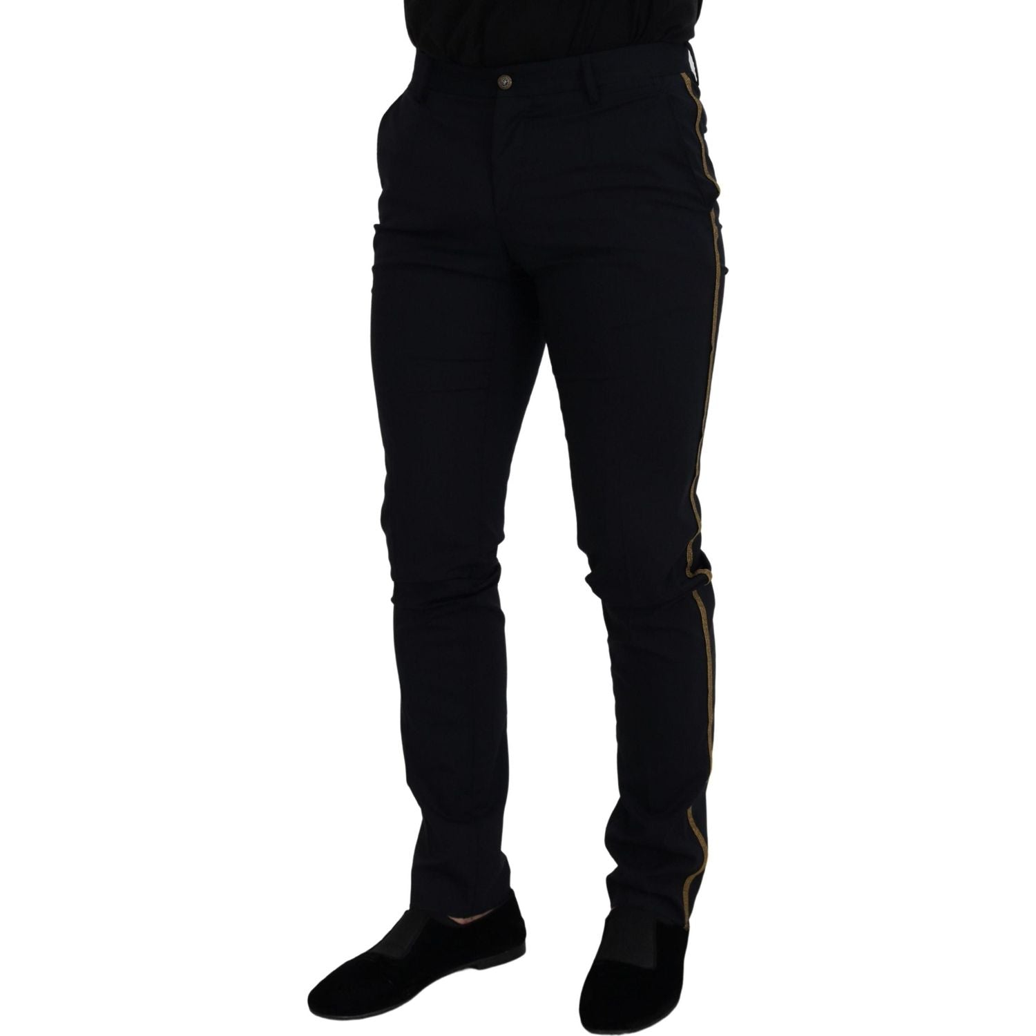 Dolce & Gabbana Black Wool Slim Formal Pants