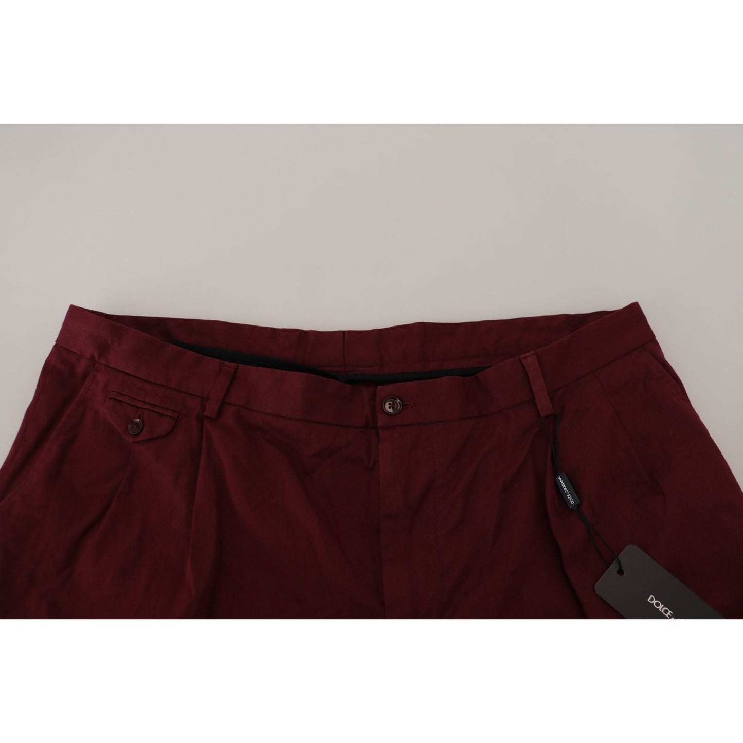 Dolce & Gabbana Maroon Cotton Bermuda Casual Shorts