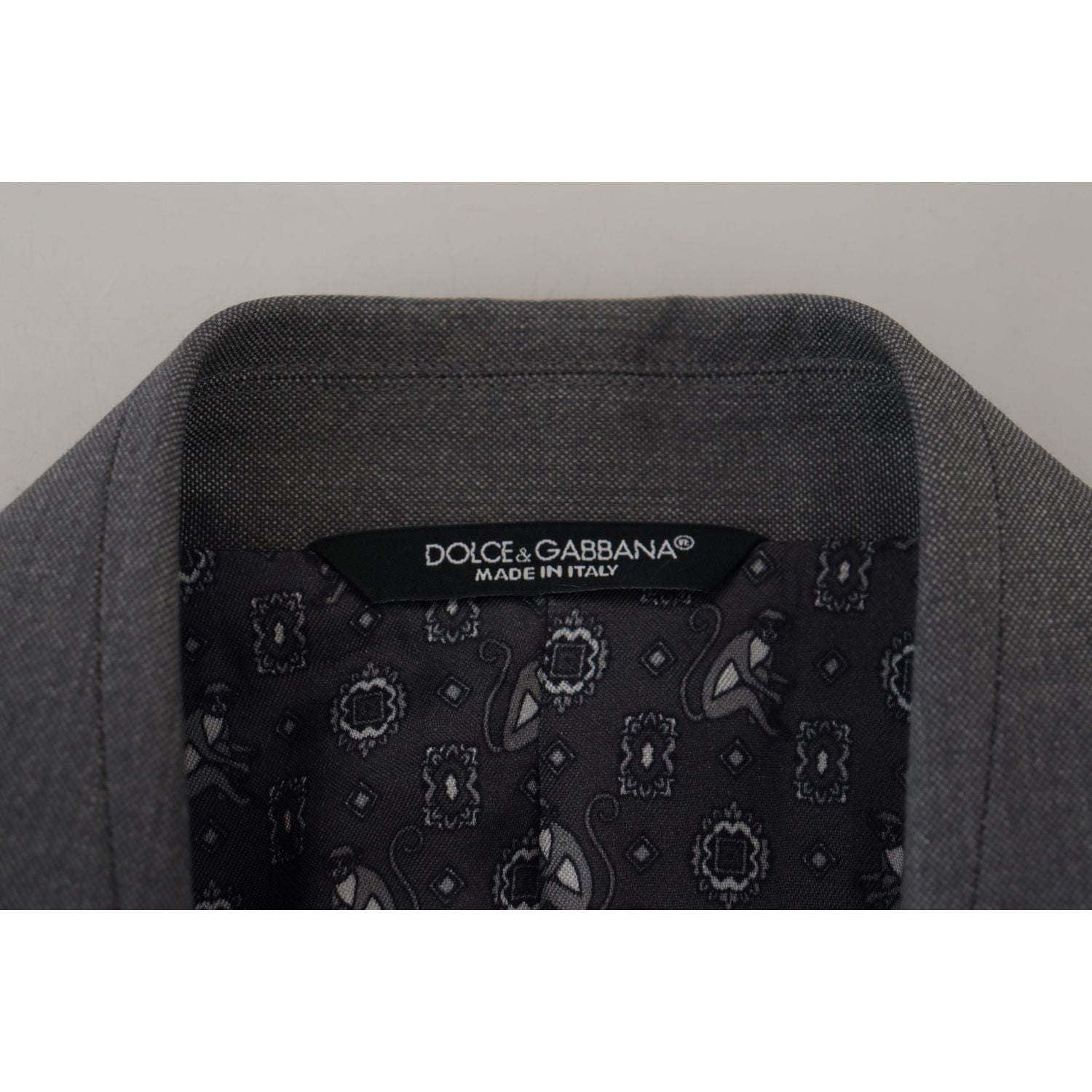 Dolce & Gabbana Gray Wool Silk Slim Fit Jacket Blazer