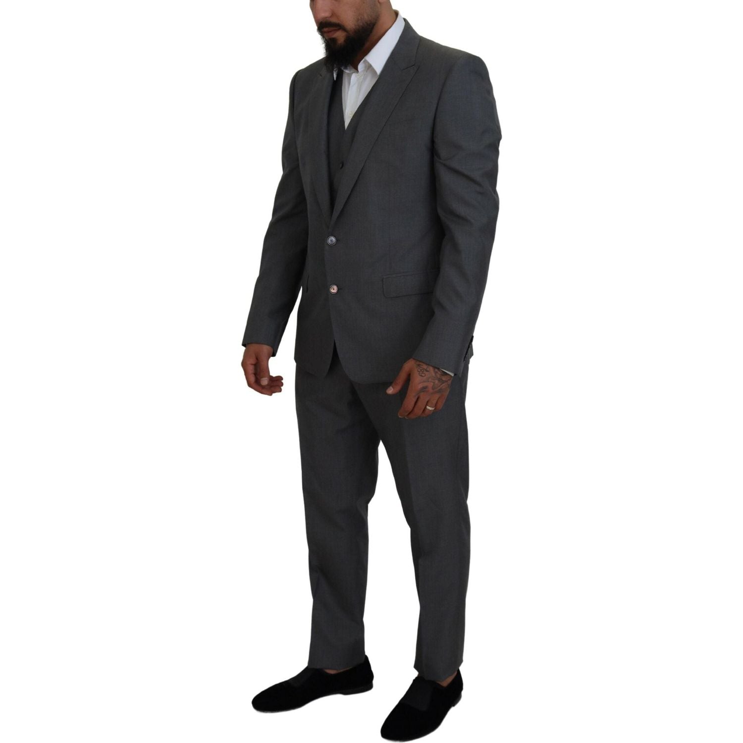 Dolce & Gabbana Gray MARTINI 3 Piece Slim Fit Suit
