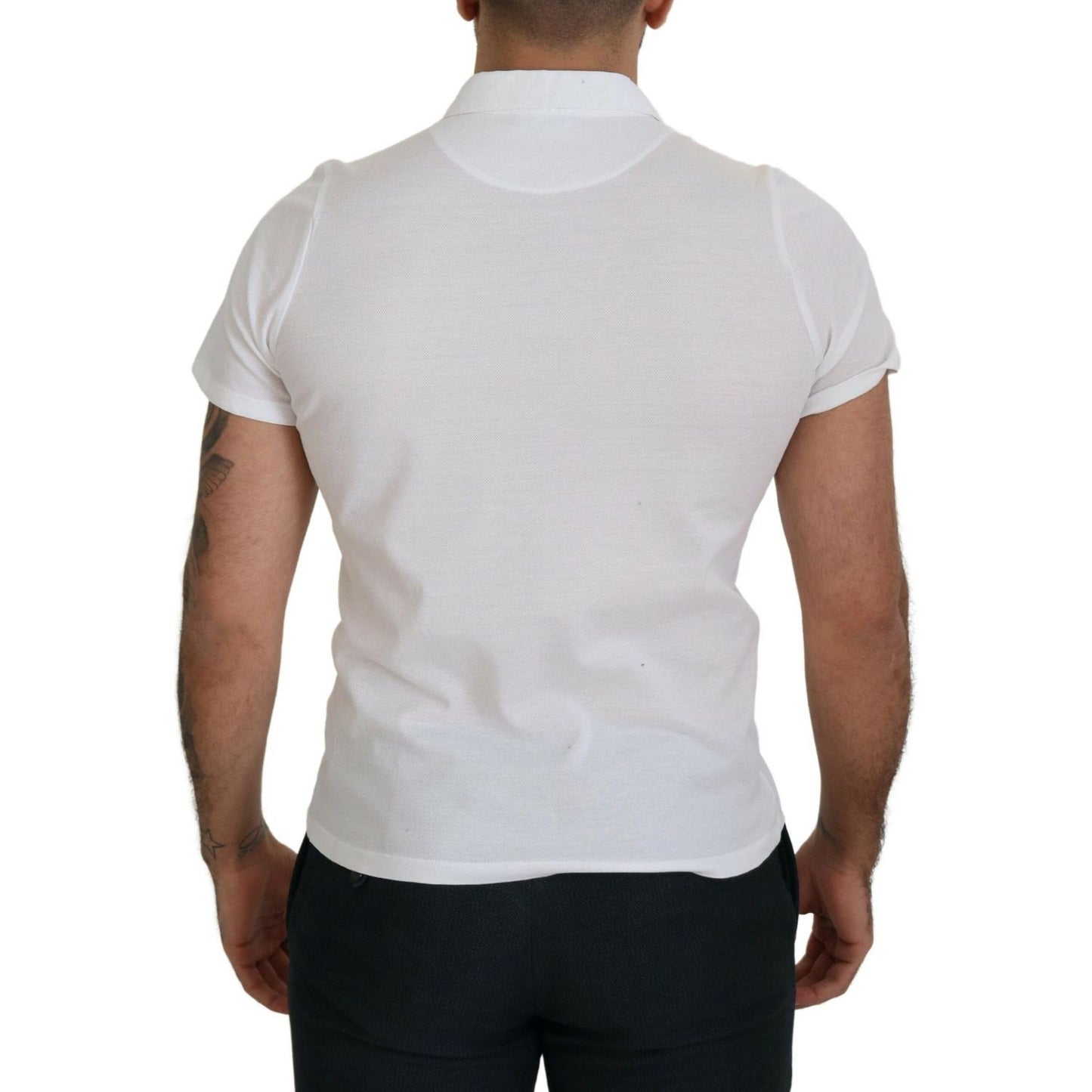 FRADI White Cotton Collared Short Sleeves Polo T-shirt