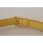 Dolce & Gabbana Yellow Velvet Gold Metal Logo Engraved Buckle Belt BEL8420 - 85