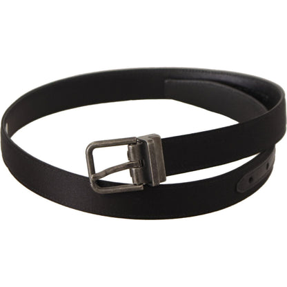 Dolce & Gabbana Black Calfskin Leather Vintage Metal Buckle Belt