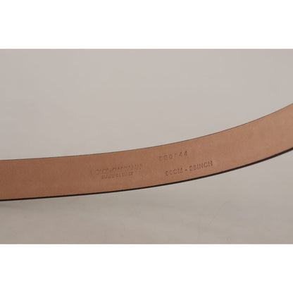 Dolce & Gabbana Black Patent Leather Logo Metal Waist Buckle Belt