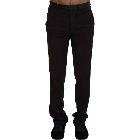 BENCIVENGA Brown Straight Fit Formal Men Pants