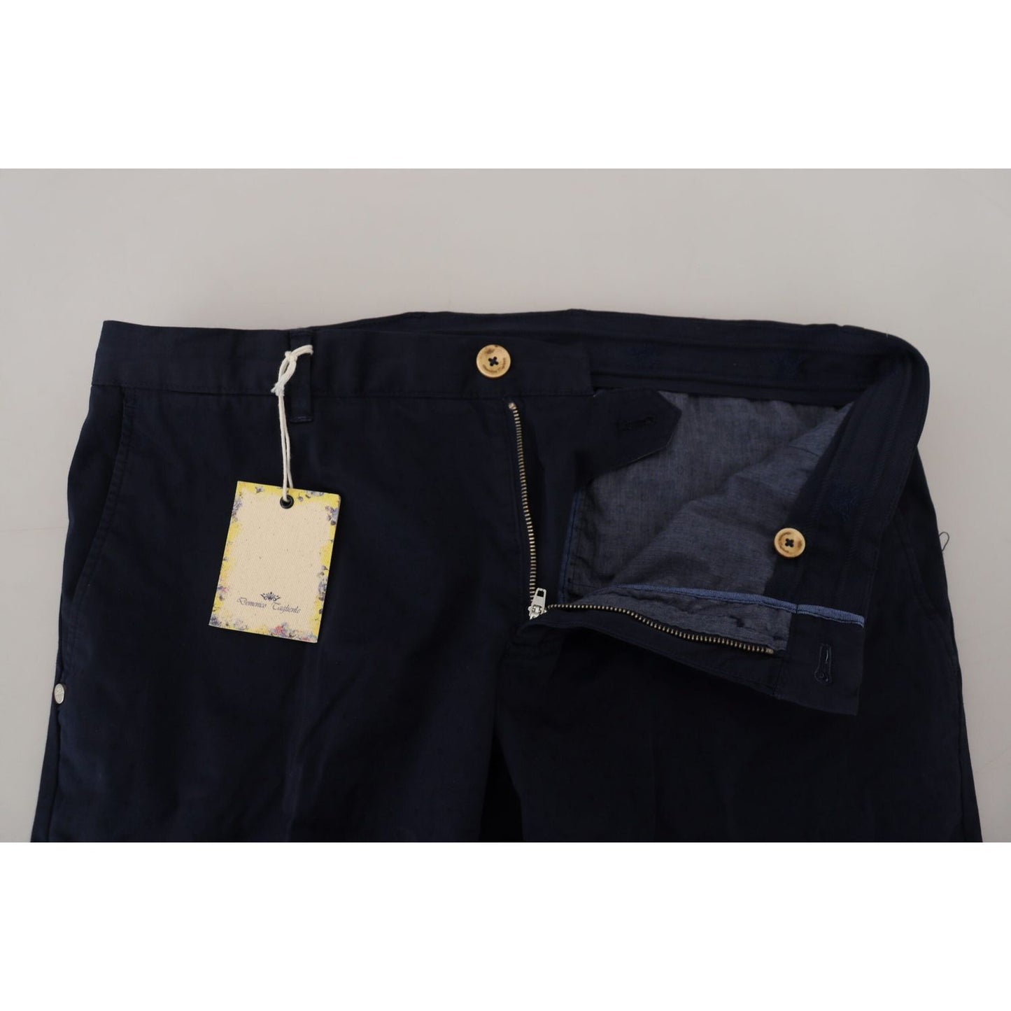 Domenico Tagliente Dark Blue Cotton Skinny Men Pants