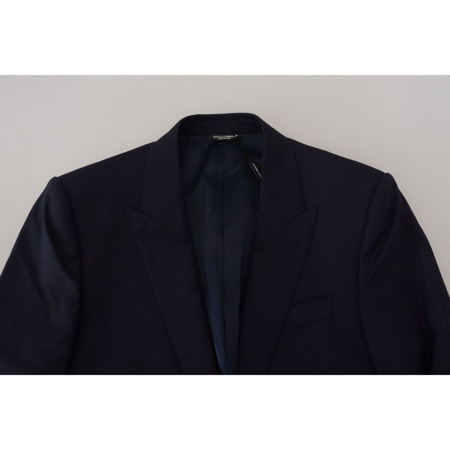 Dolce & Gabbana Blue Wool Slim Fit Formal Coat Blazer