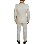 Dolce & Gabbana Off White Gold Striped Tuxedo Slim Fit Suit KOS2116- 46