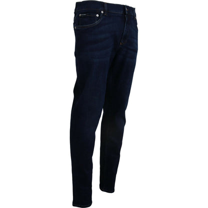 Dolce & Gabbana Dark Blue Cotton Denim SKINNY Jeans