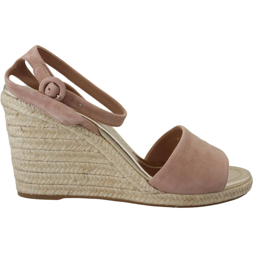 Prada Pink Suede Leather Ankle Strap Sandals