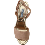 Prada Pink Suede Leather Ankle Strap Sandals