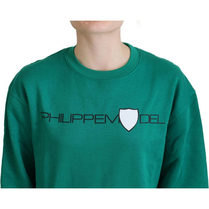 Philippe Model Green Printed Long Sleeves Pullover Sweater