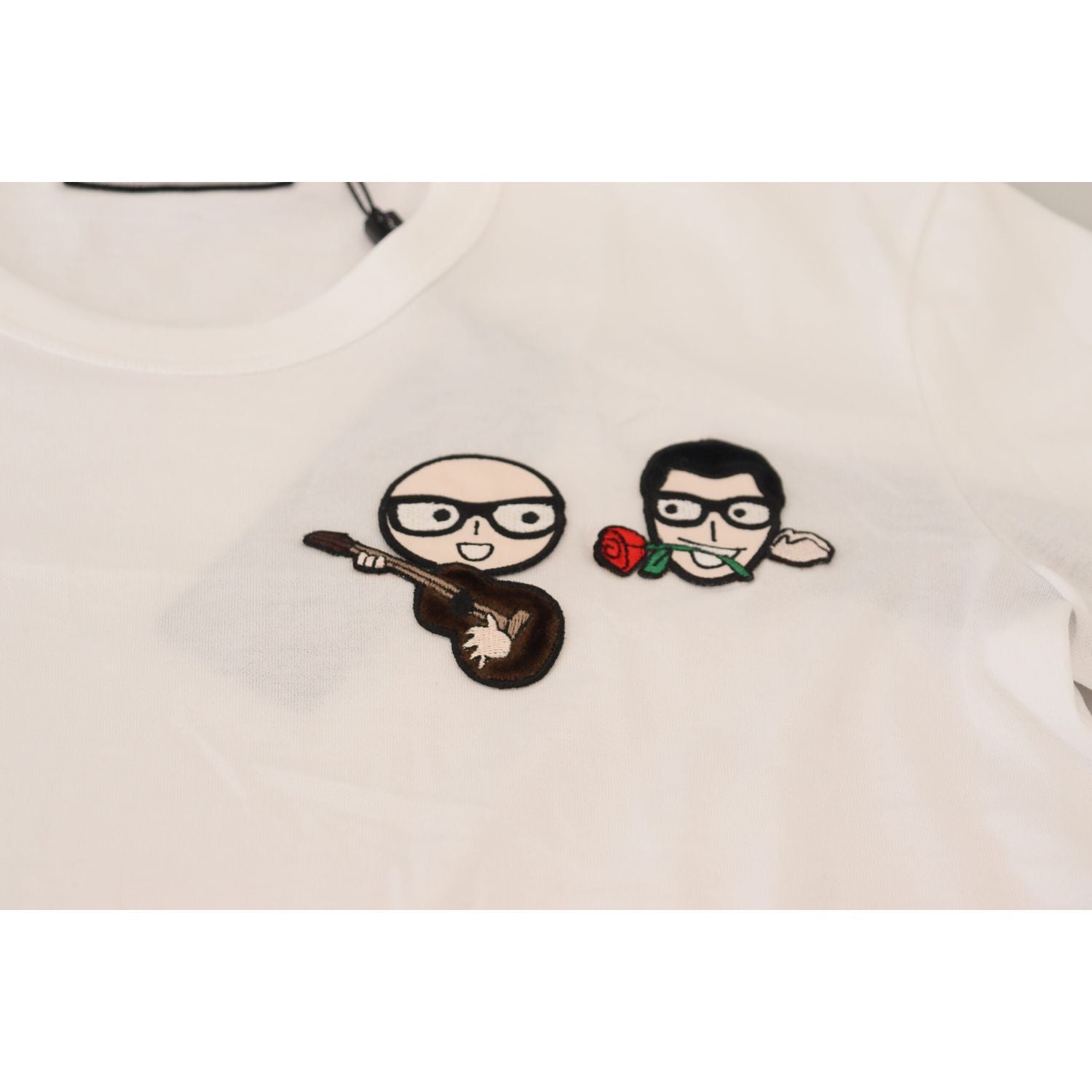 Dolce & Gabbana White #dgfamily Crewneck Cotton T-shirt