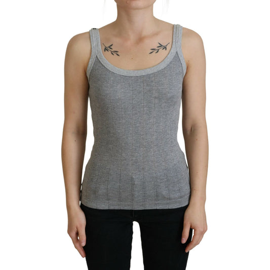 Dolce & Gabbana Gray Cotton Modal Canotta Tank Top T-shirt TSH8076- 38