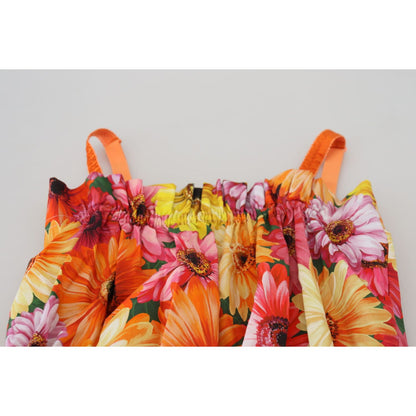 Dolce & Gabbana Blouse Cropped Floral Cotton Tank Top