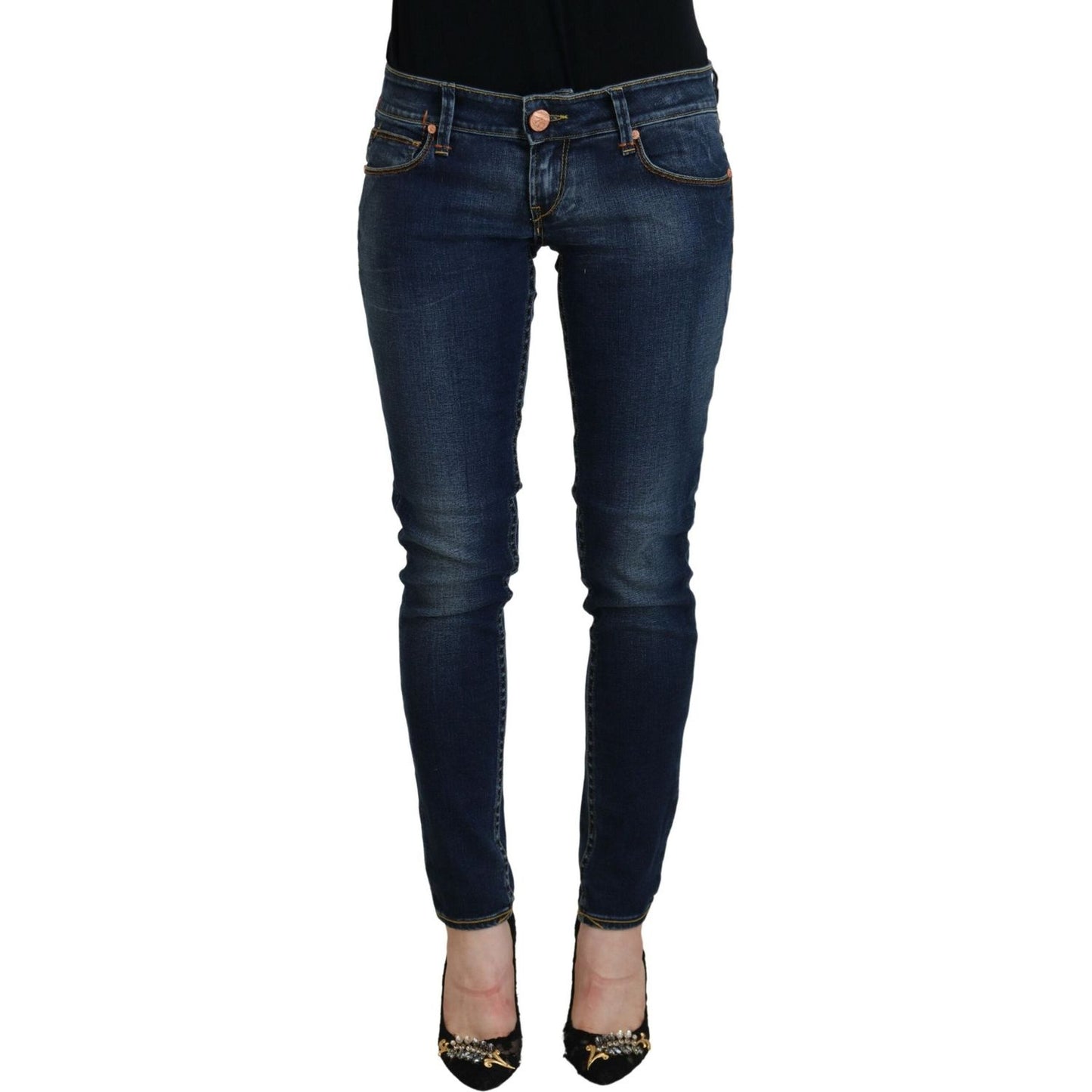 Acht Blue Cotton Low Waist Skinny Women Casual Jeans PAN74074- 26