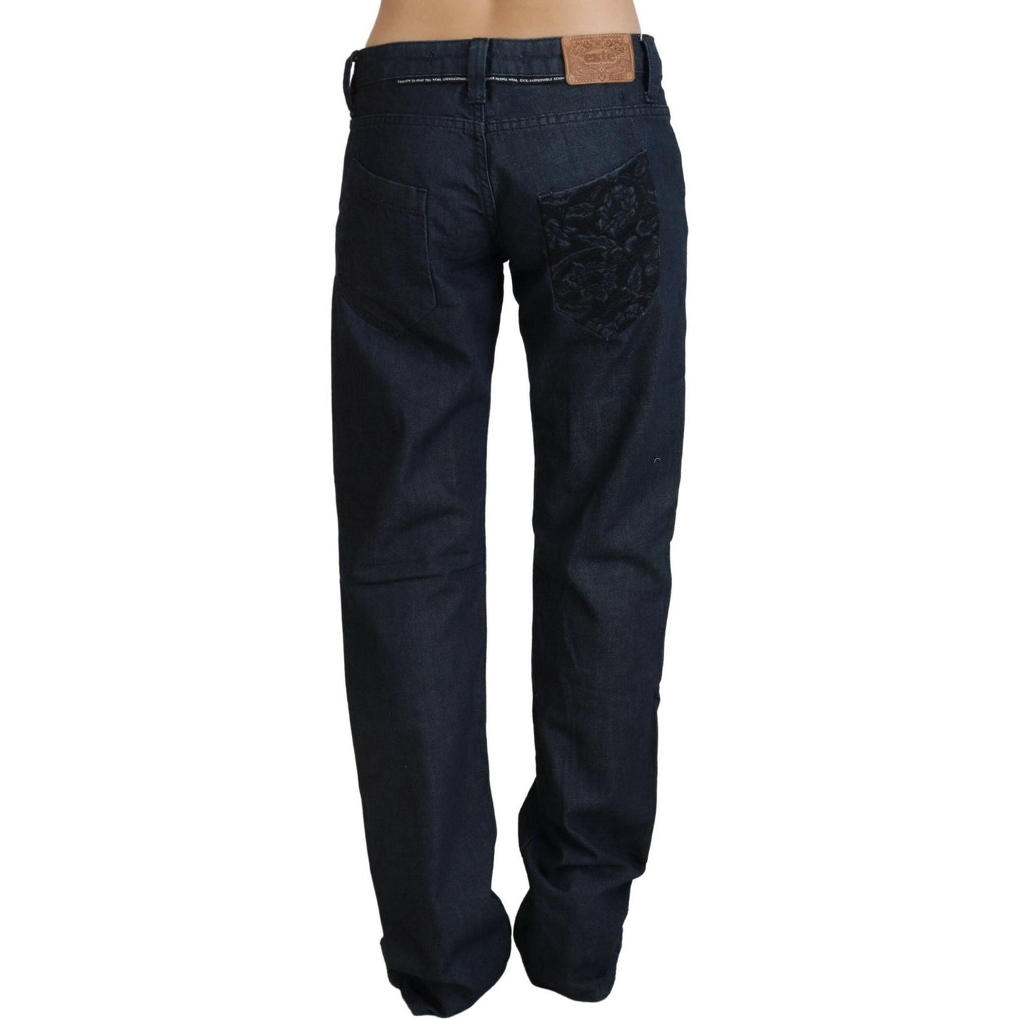 Exte Dark Blue Low Waist Straight Fit Women Denim Jeans PAN72209-26