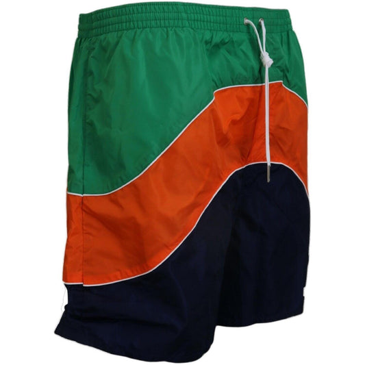 Dsquared² Multicolor Logo Print Men Beachwear Swimwear Short BIK1662- 48