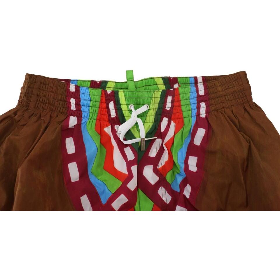 Dsquared² Multicolor Printed Men Beachwear Swimwear Short BIK1655- 48