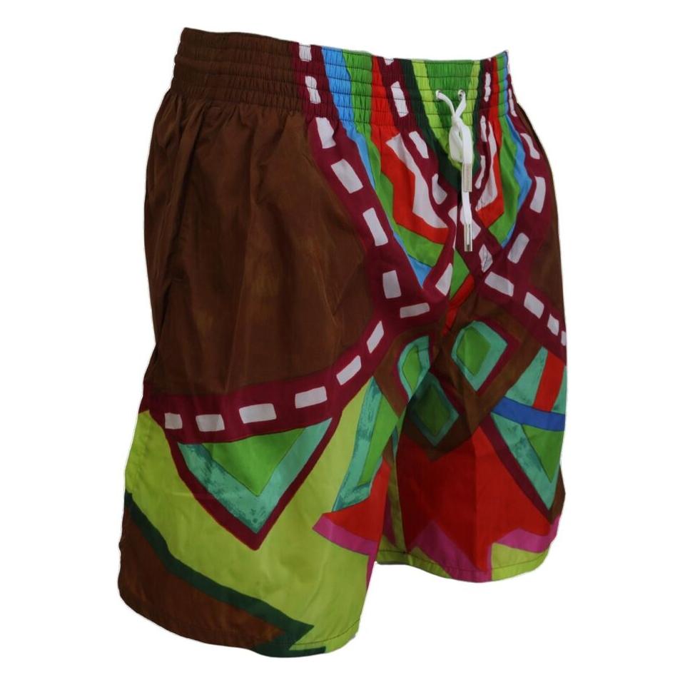 Dsquared² Multicolor Printed Men Beachwear Swimwear Short BIK1655- 48