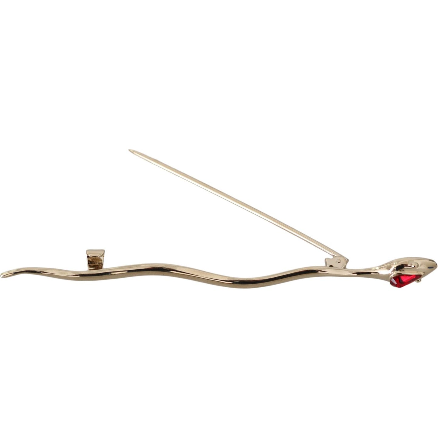 Dolce & Gabbana Silver Brass Crystal Spilla Serpente Brooch Pin Brooch