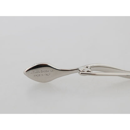 Dolce & Gabbana Silver Brass Crystal Spilla Serpente Mens Brooch Pin Brooch
