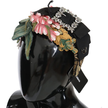 Dolce & Gabbana Multicolor Tiara Floral Crystal Bow Diadem Headband