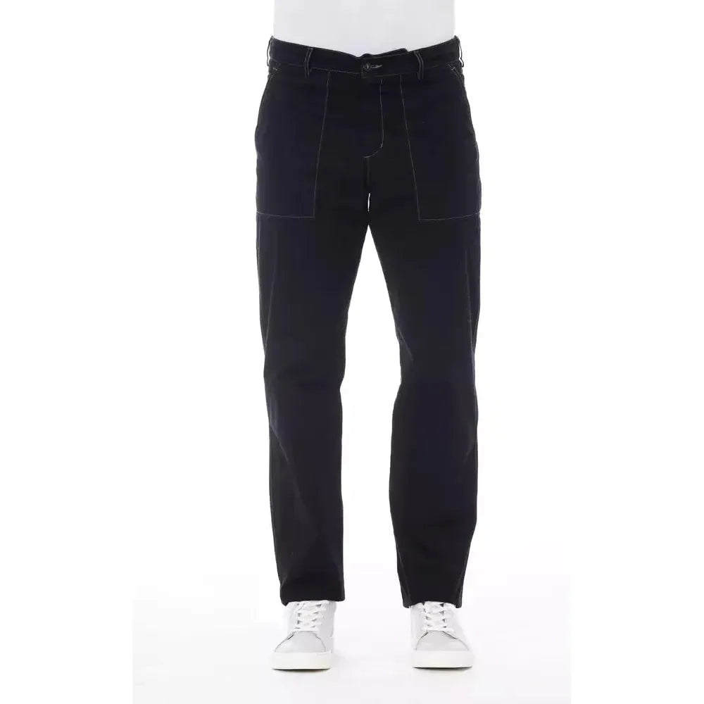 Alpha Studio Blue Cotton Men's Pant