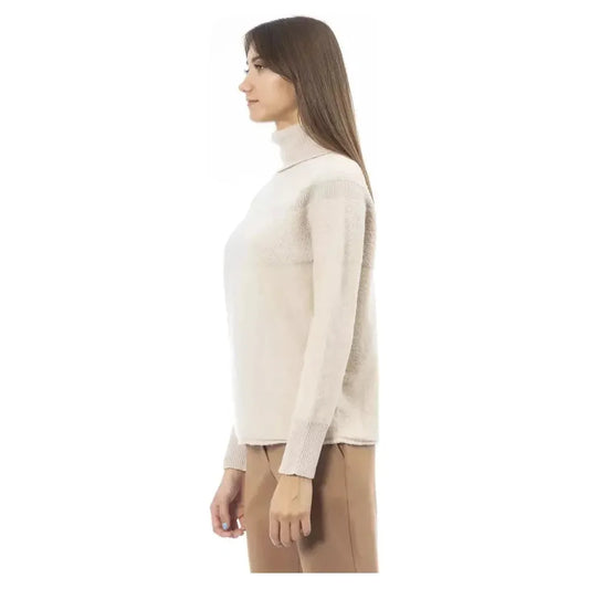 Alpha Studio Beige Wool Women Sweater AL-23501-IT44|L