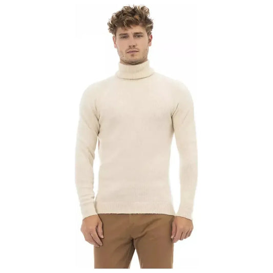 Alpha Studio Beige Alpaca Men Sweater AL-23429-IT52 | XL