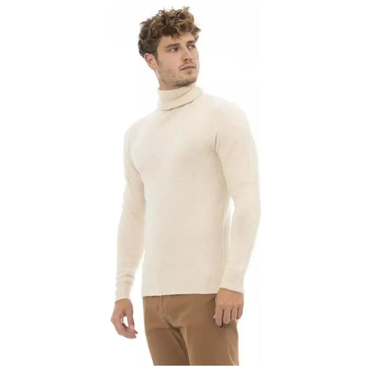 Alpha Studio Beige Alpaca Men Sweater AL-23429-IT52 | XL