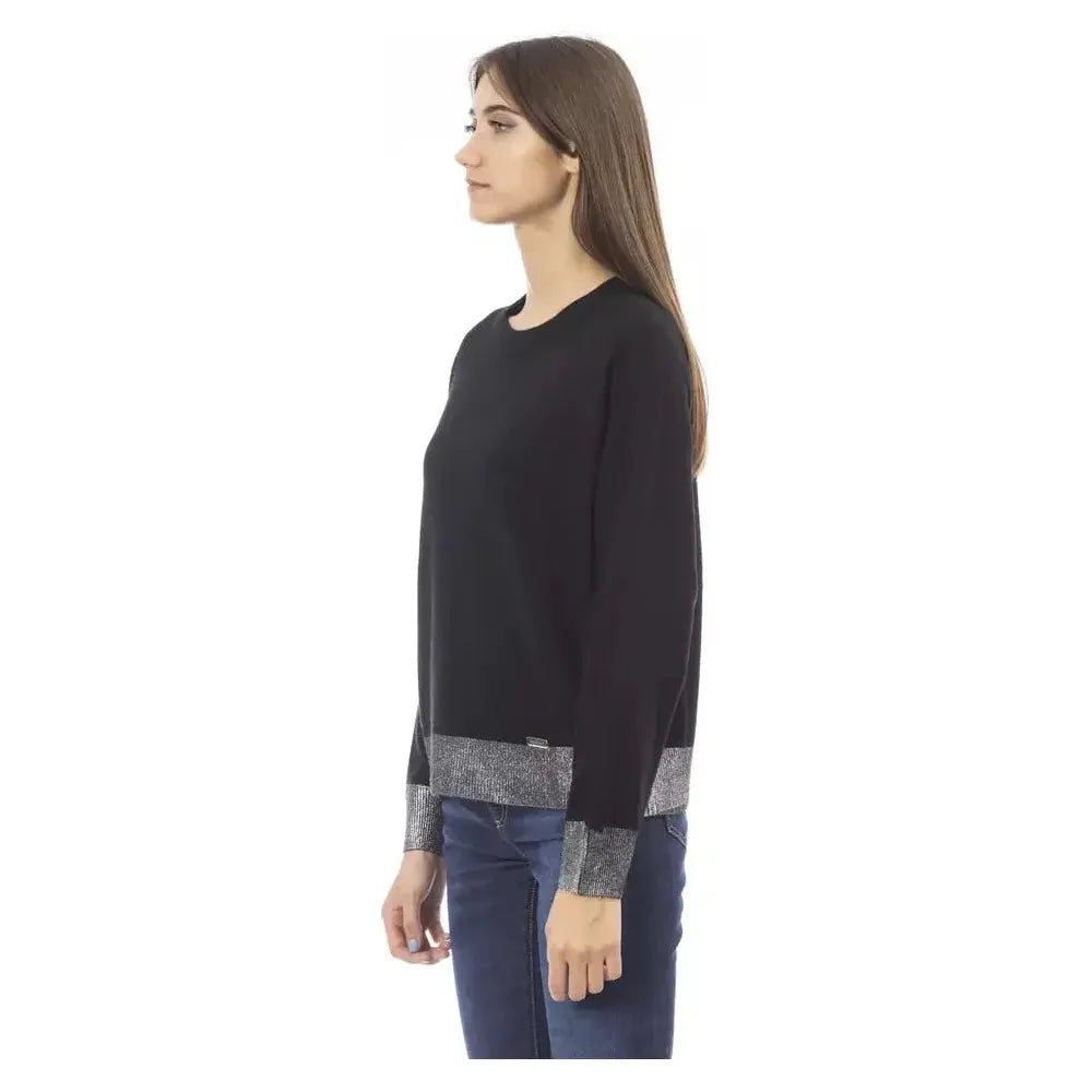 Baldinini Trend Black Wool Sweater
