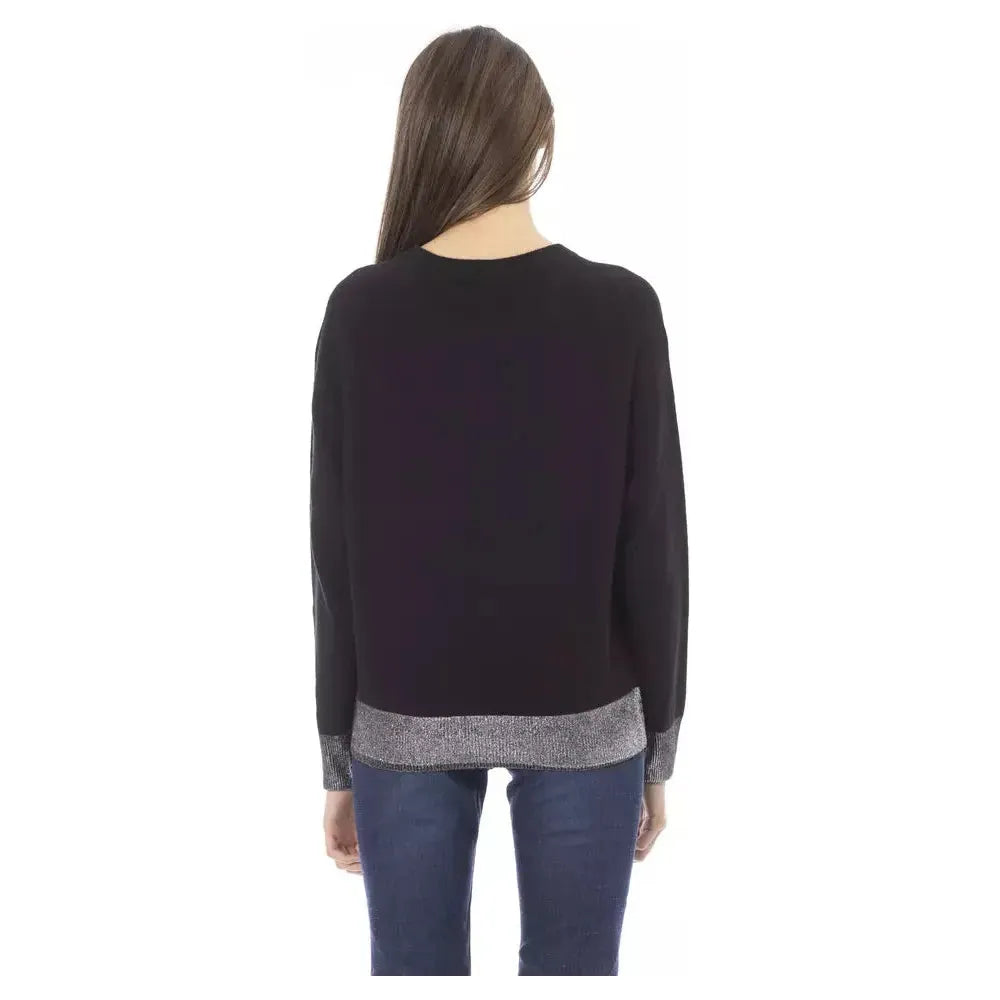 Baldinini Trend Black Wool Sweater