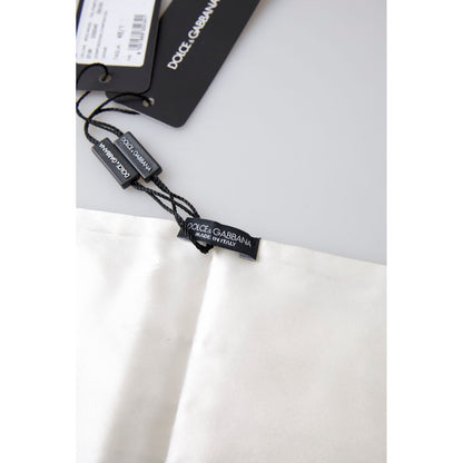 Dolce & Gabbana White Men Wide Waist Silk Belt Cummerbund