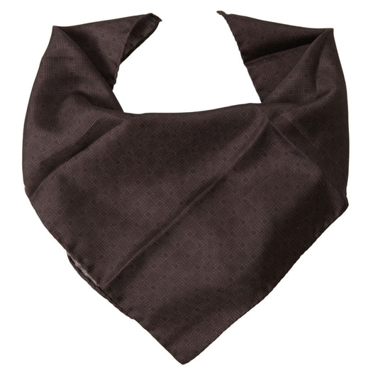 Dolce & Gabbana Brown Patterned Silk Square Handkerchief Scarf MS7076