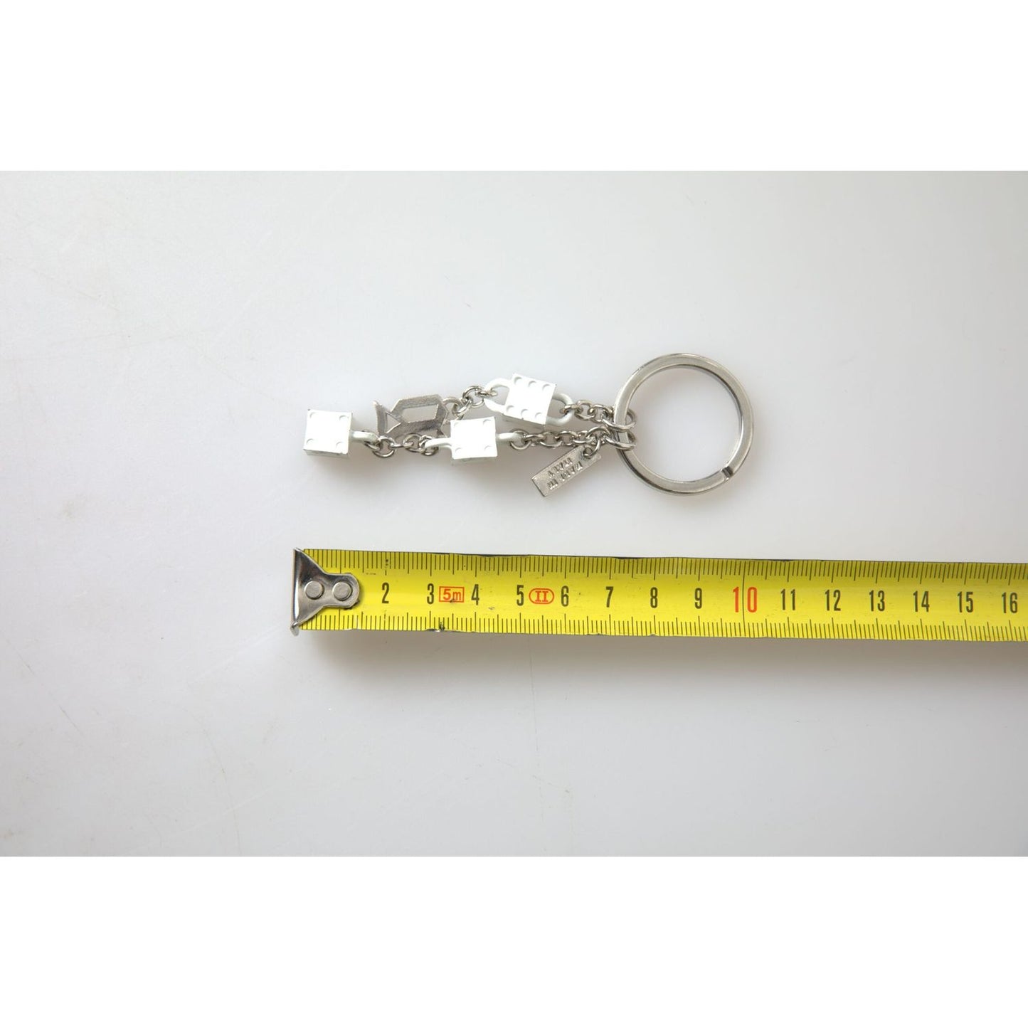 Dolce & Gabbana Silver Tone Metal DG Logo Engraved Keyring Keychain